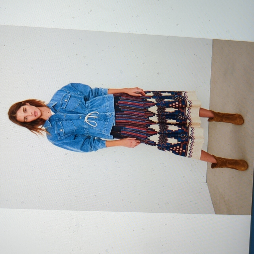 ba&sh maris printed midi skirt